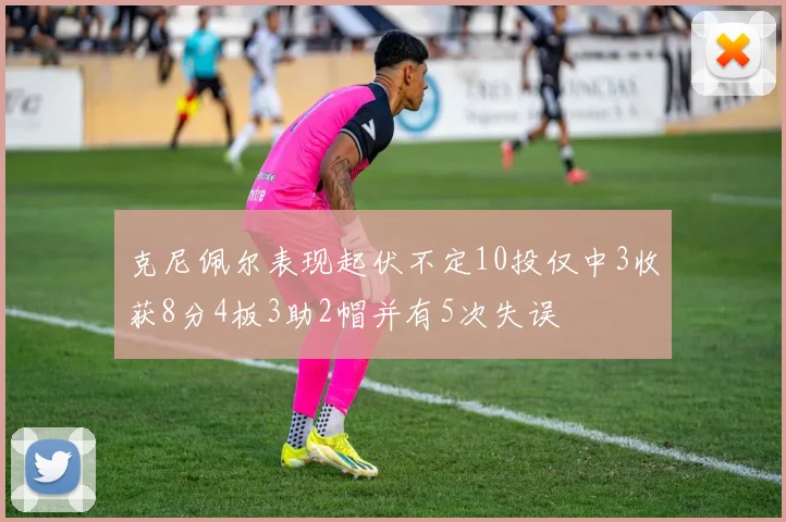 克尼佩尔表现起伏不定10投仅中3收获8分4板3助2帽并有5次失误